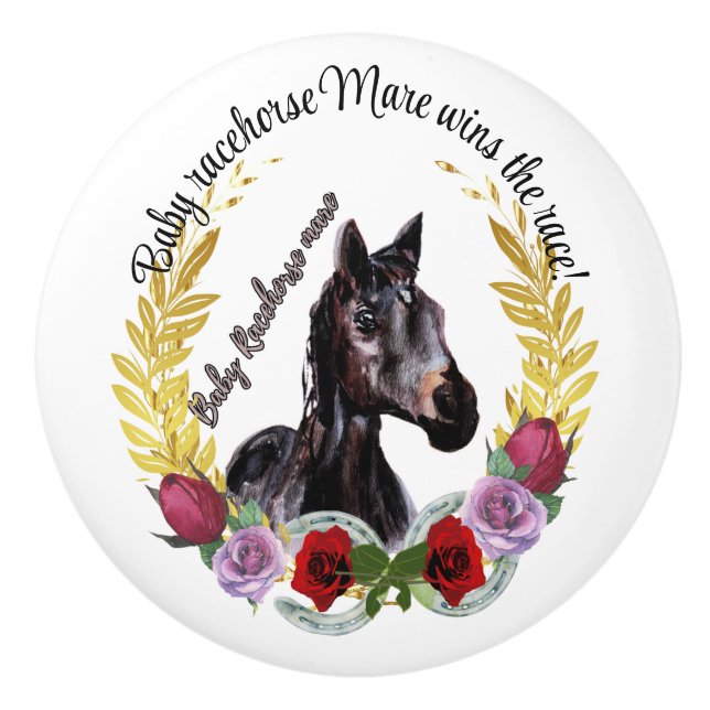 Pomo De Cerámica BABE RACEHORSE MARE Extracción cerámica (Anverso)