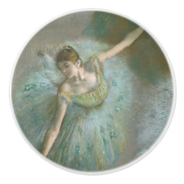 Pomo De Cerámica Bailarina en Green Edgar Degas