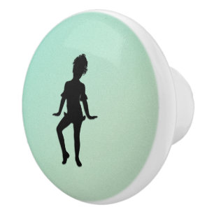 Pomo De Cerámica Bailarina verde más linda
