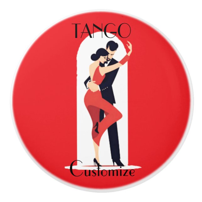 Pomo De Cerámica Bailarines de tango Thunder_Cove (Anverso)