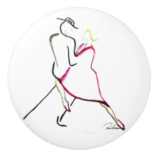 Pomo De Cerámica Bailarines en la noche