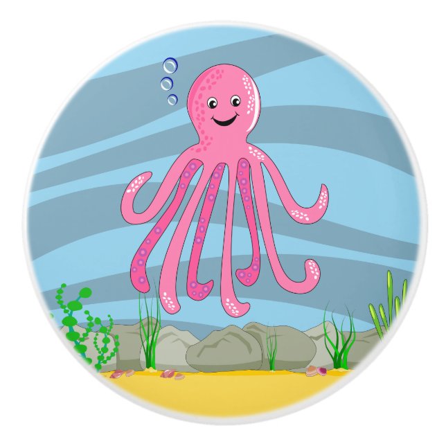 Pomo De Cerámica Bajo el mar el pulpo cerámico (Anverso)