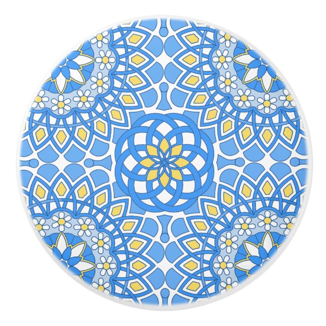 Pomo De Cerámica Baldosa azul portuguesa (Anverso)