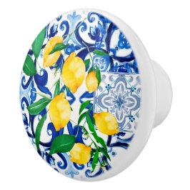 Pomo De Cerámica Baldosas sicilianas, limón, mosaico, majólica,