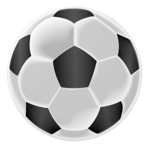 Pomo De Cerámica Balón de fútbol blanco y negro / Fútbol