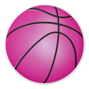 Pomo De Cerámica Baloncesto rosado