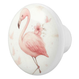 Pomo De Cerámica Bandada de Flamencos más Lindos
