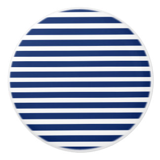 Pomo De Cerámica Bandas azules y blancas