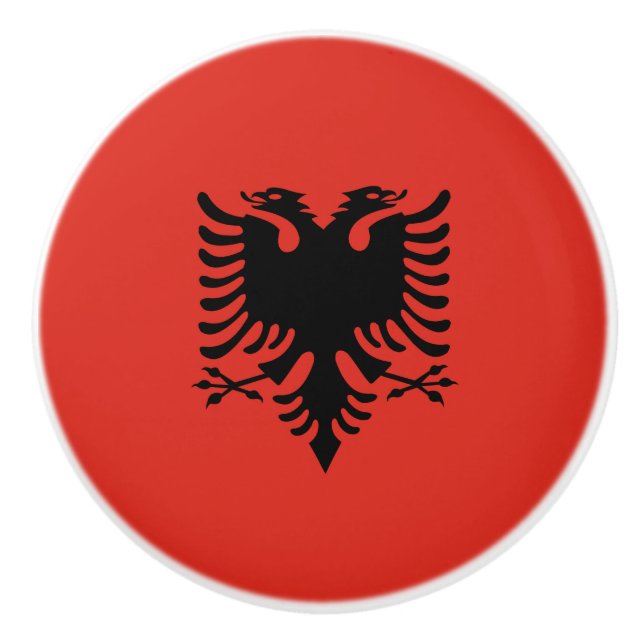 Pomo De Cerámica Bandera albanesa (Anverso)
