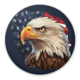 Pomo De Cerámica Bandera americana águila calva