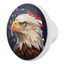Pomo De Cerámica Bandera americana águila calva