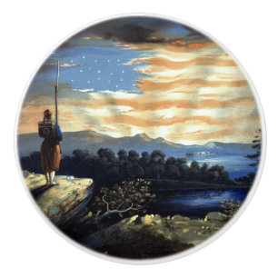 Pomo De Cerámica Bandera Americana celestial en el cielo, Zouave Gu