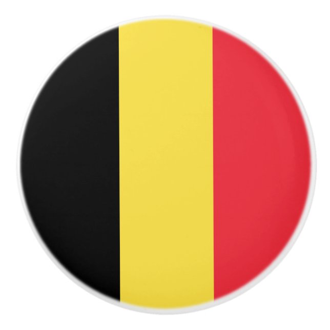 Pomo De Cerámica Bandera belga (Anverso)
