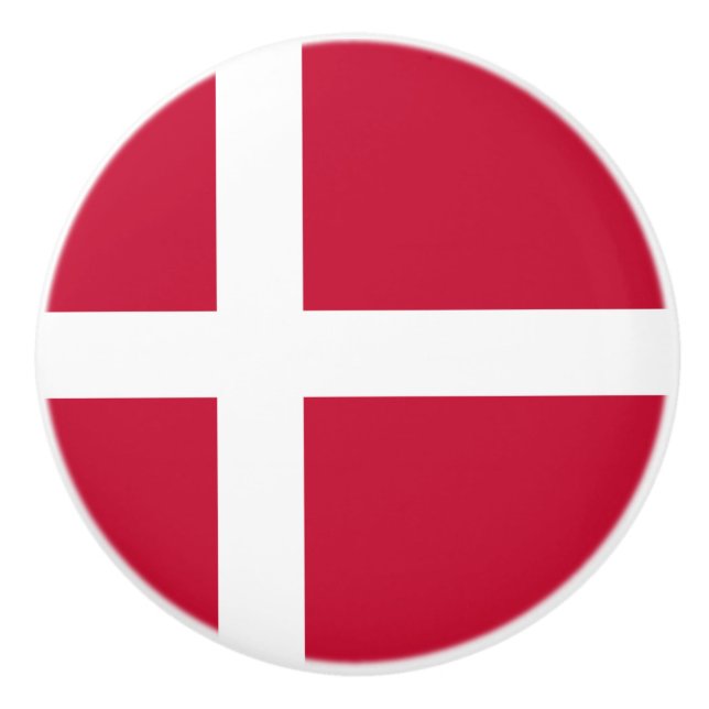 Pomo De Cerámica Bandera danesa (Anverso)