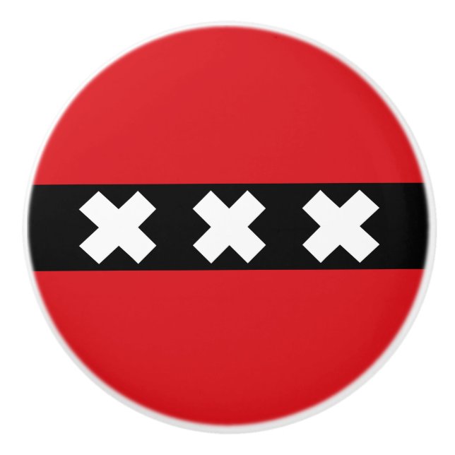 Pomo De Cerámica Bandera de Ámsterdam (Anverso)