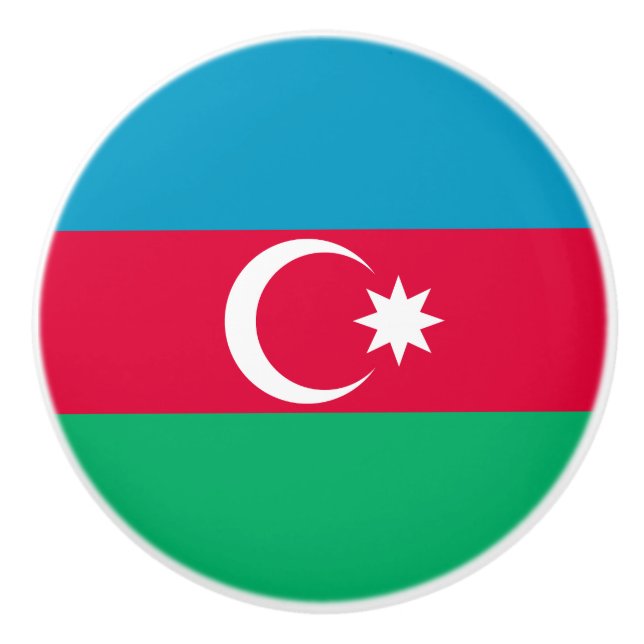 Pomo De Cerámica Bandera de Azerbaiyán Patriótica (Anverso)
