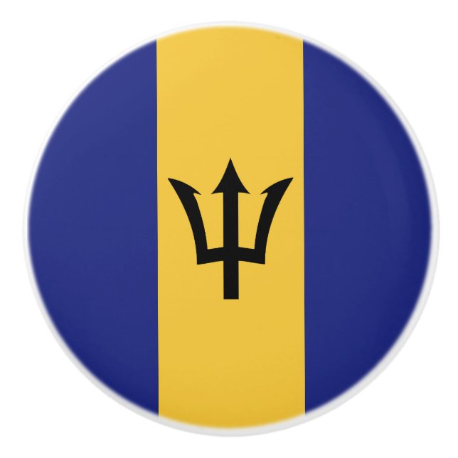 Pomo De Cerámica Bandera de Barbados (Anverso)