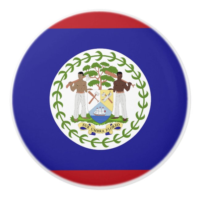 Pomo De Cerámica Bandera de Belice (Anverso)