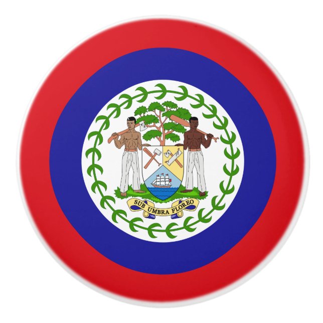 Pomo De Cerámica Bandera de Belice (Anverso)