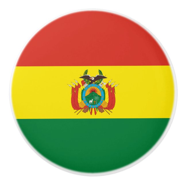 Pomo De Cerámica Bandera de Bolivia Patriótica (Anverso)