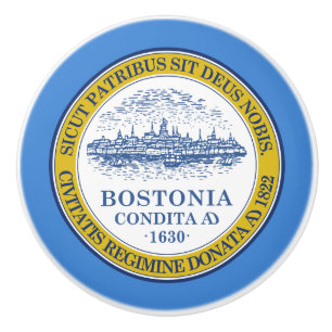 Pomo De Cerámica Bandera de Boston (Massachusetts)
