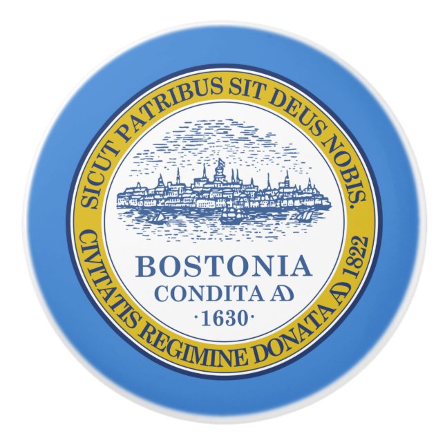 Pomo De Cerámica Bandera de Boston (Massachusetts) (Anverso)