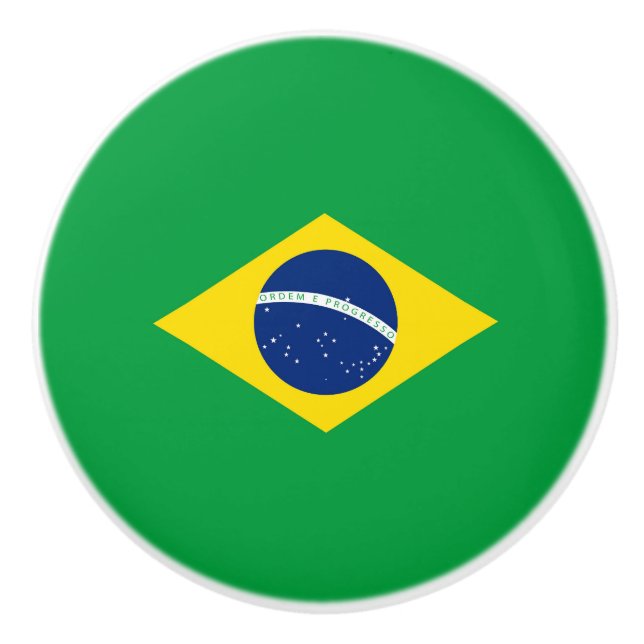 Pomo De Cerámica Bandera de Brasil (Anverso)