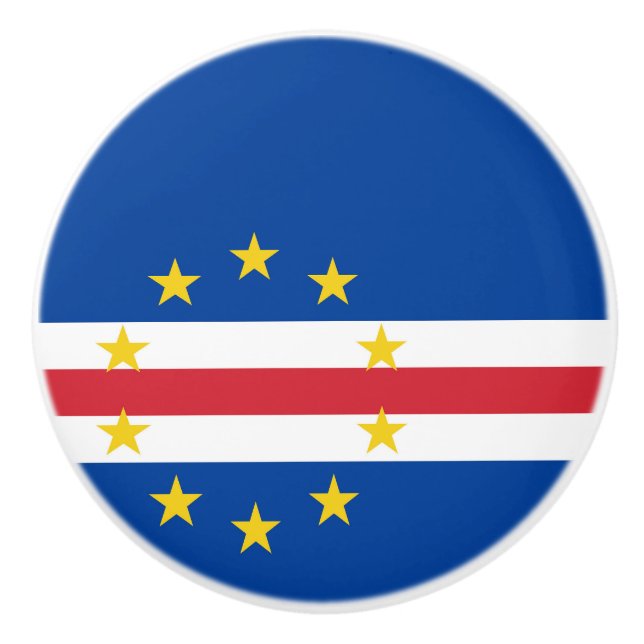 Pomo De Cerámica Bandera de Cabo Verde (Anverso)
