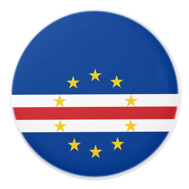 Pomo De Cerámica Bandera de Cabo Verde (Anverso)