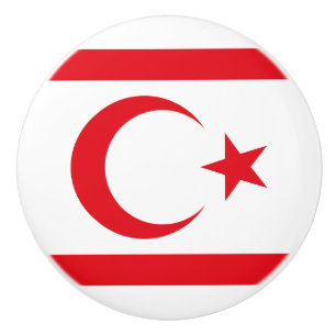 Pomo De Cerámica Bandera de Chipre del Norte