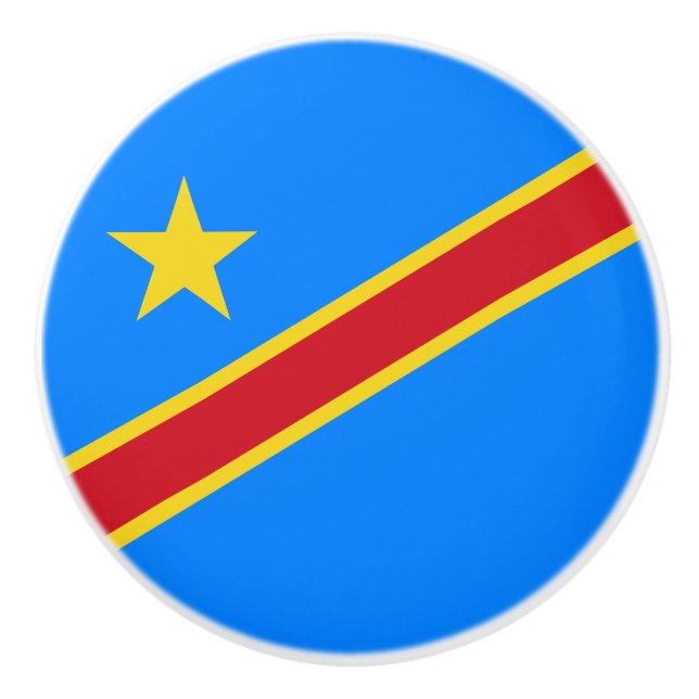 Pomo De Cerámica Bandera de Congo Kinshasa (Anverso)