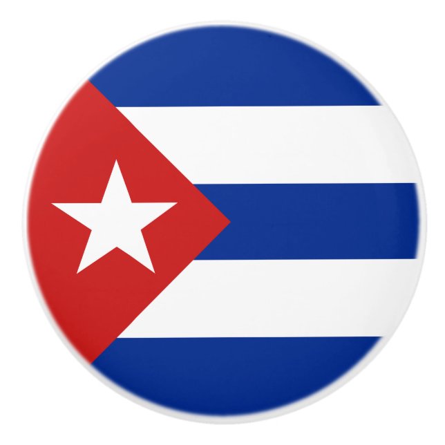 Pomo De Cerámica Bandera de Cuba (Anverso)