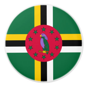 Pomo De Cerámica Bandera de Dominica