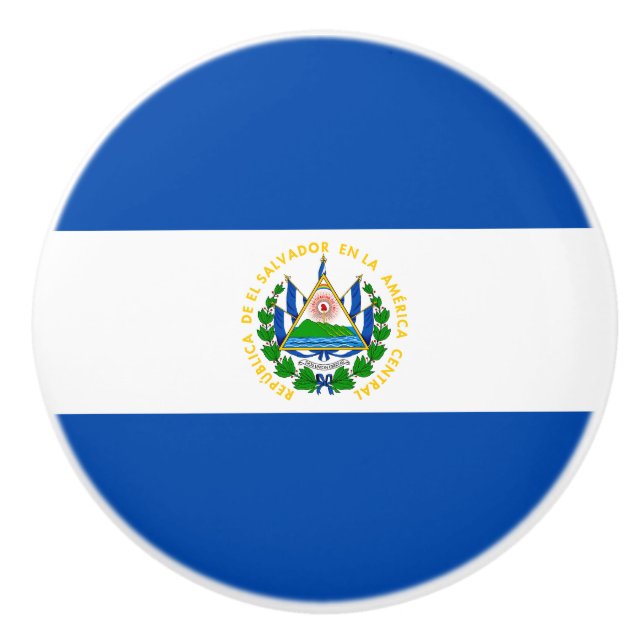 Pomo De Cerámica Bandera de El Salvador (Anverso)