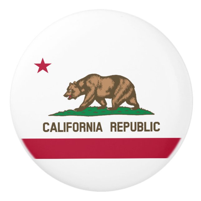 Pomo De Cerámica Bandera de estado de California (Anverso)