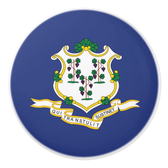 Pomo De Cerámica Bandera de estado de Connecticut (Anverso)
