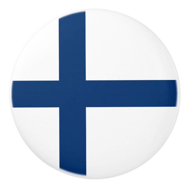 Pomo De Cerámica Bandera de Finlandia (Anverso)