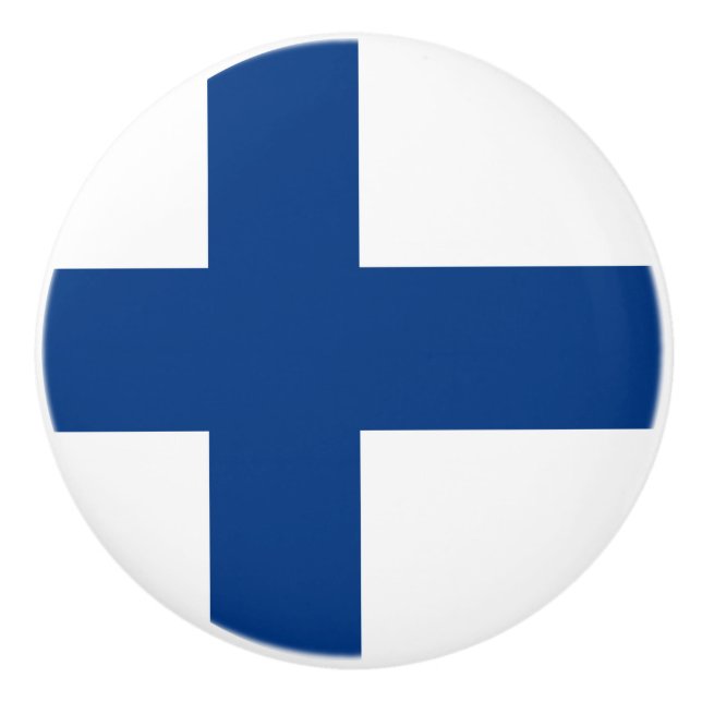 Pomo De Cerámica Bandera de Finlandia Extracción de cerámica (Anverso)