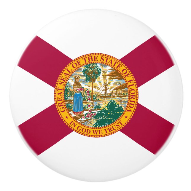 Pomo De Cerámica Bandera de Florida (Anverso)
