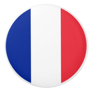 Pomo De Cerámica Bandera de Francia Extracción de cerámica