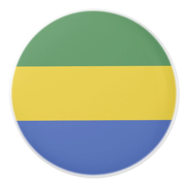 Pomo De Cerámica Bandera de Gabón (Anverso)