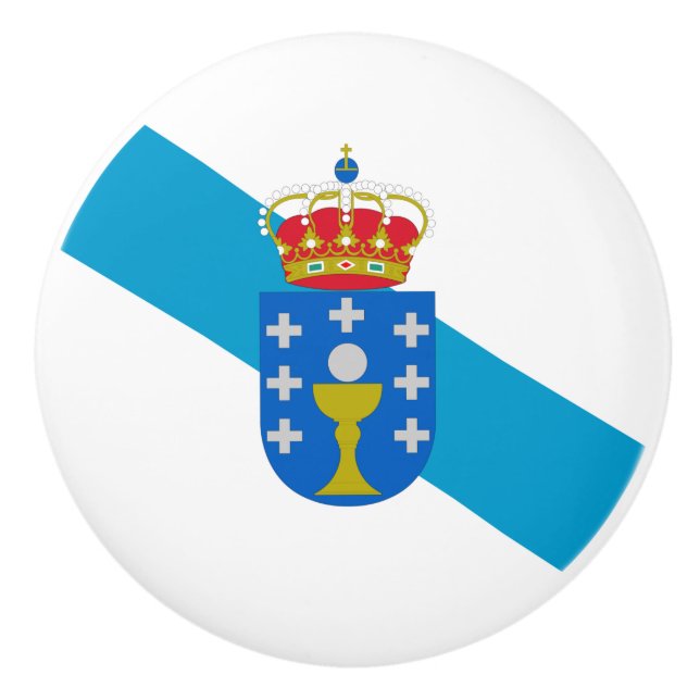 Pomo De Cerámica Bandera de Galicia Extracción de cerámica (Anverso)