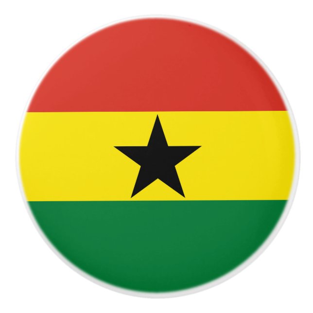 Pomo De Cerámica Bandera de Ghana (Anverso)