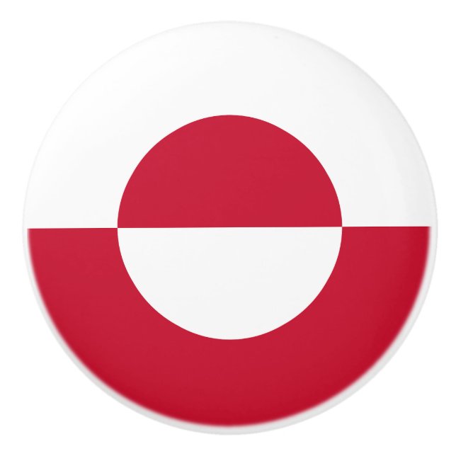 Pomo De Cerámica Bandera de Groenlandia (Anverso)