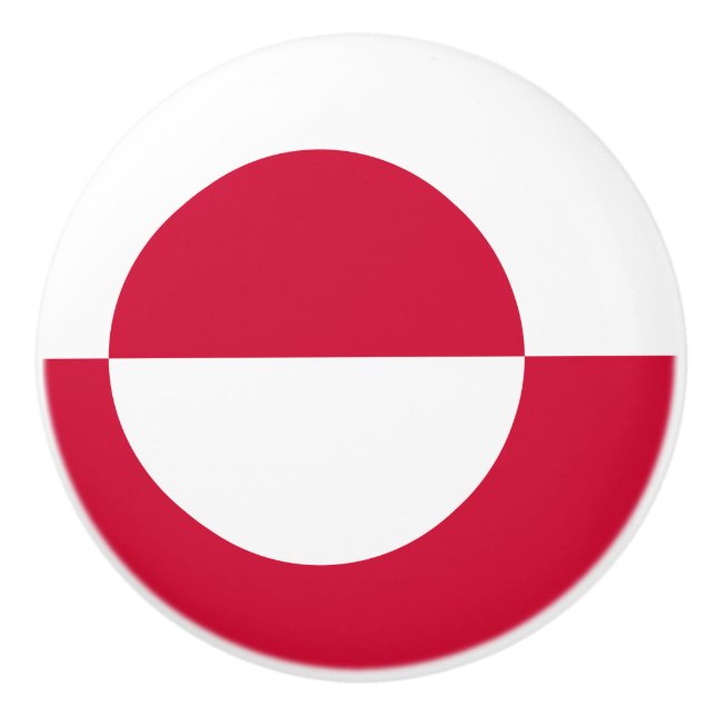 Pomo De Cerámica Bandera de Groenlandia (Anverso)