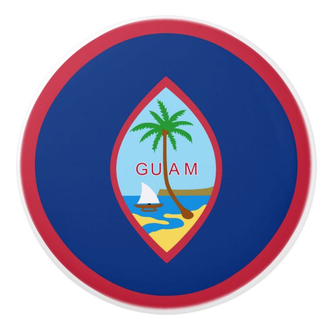 Pomo De Cerámica Bandera de Guam (Anverso)
