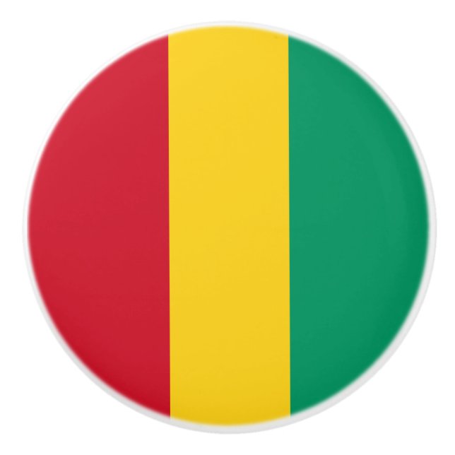 Pomo De Cerámica Bandera de Guinea (Anverso)