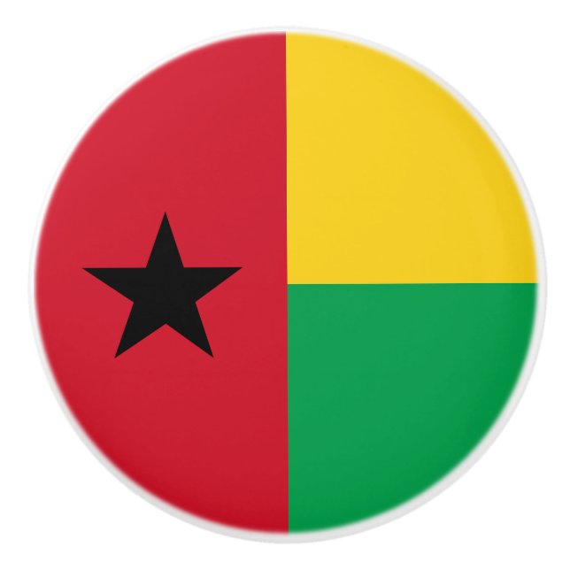 Pomo De Cerámica Bandera de Guinea Bissau (Anverso)