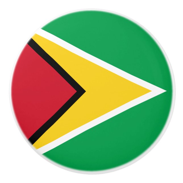 Pomo De Cerámica Bandera de Guyana (Anverso)