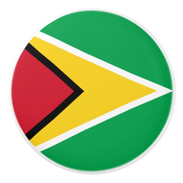 Pomo De Cerámica Bandera de Guyana (Anverso)